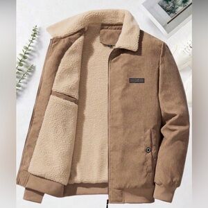 Tan Corduroy Jacket with Sherpa Lining, NWOT